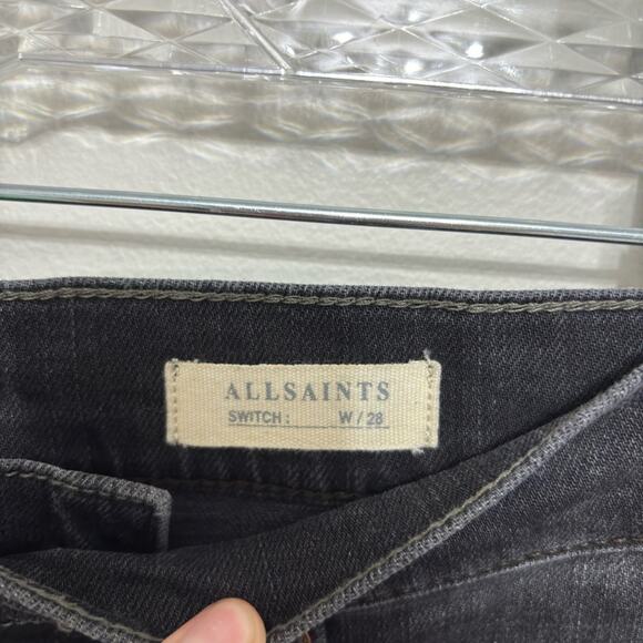 Allsaints Men’s Swatch Denim Cutoff Shorts in Black - Size 28 - Picture 5 of 7